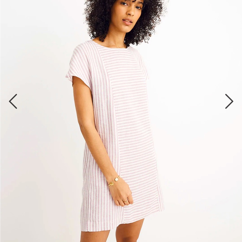 Madewell Stripe-Play Button-Back Dress
